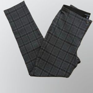 NWT Violets & Roses Slim Straight Plaid Dark Grey Trouser Size 8/29